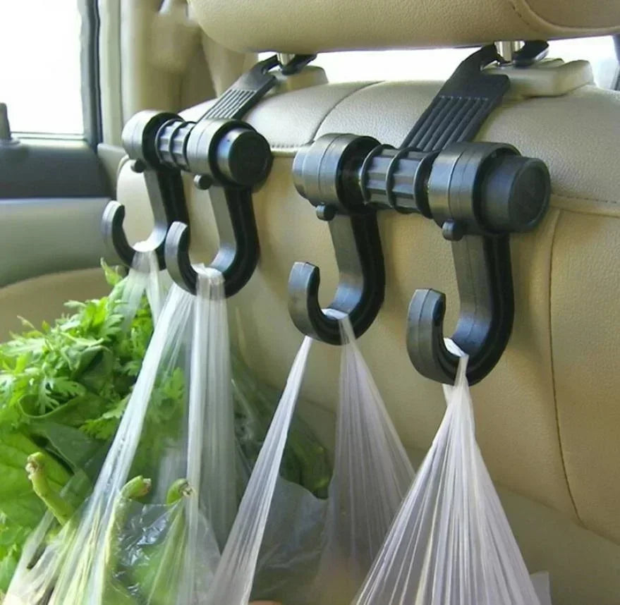 Car Seat Back Storage Hooks – Universal Hanger Bag Holder (2-Pack)