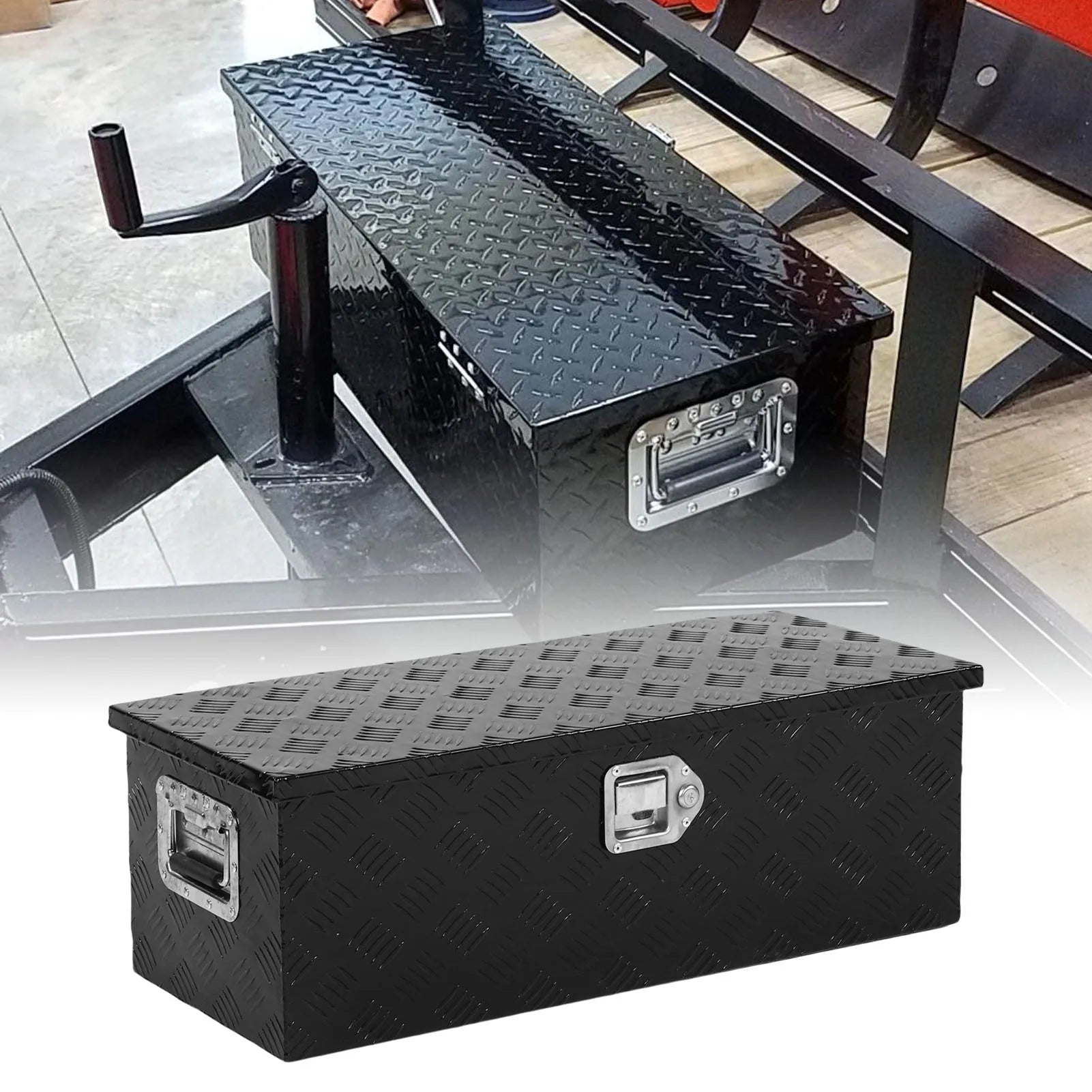 64L Heavy Duty Aluminum Truck Bed Tool Box - Waterproof, Powder Coated, Lockable