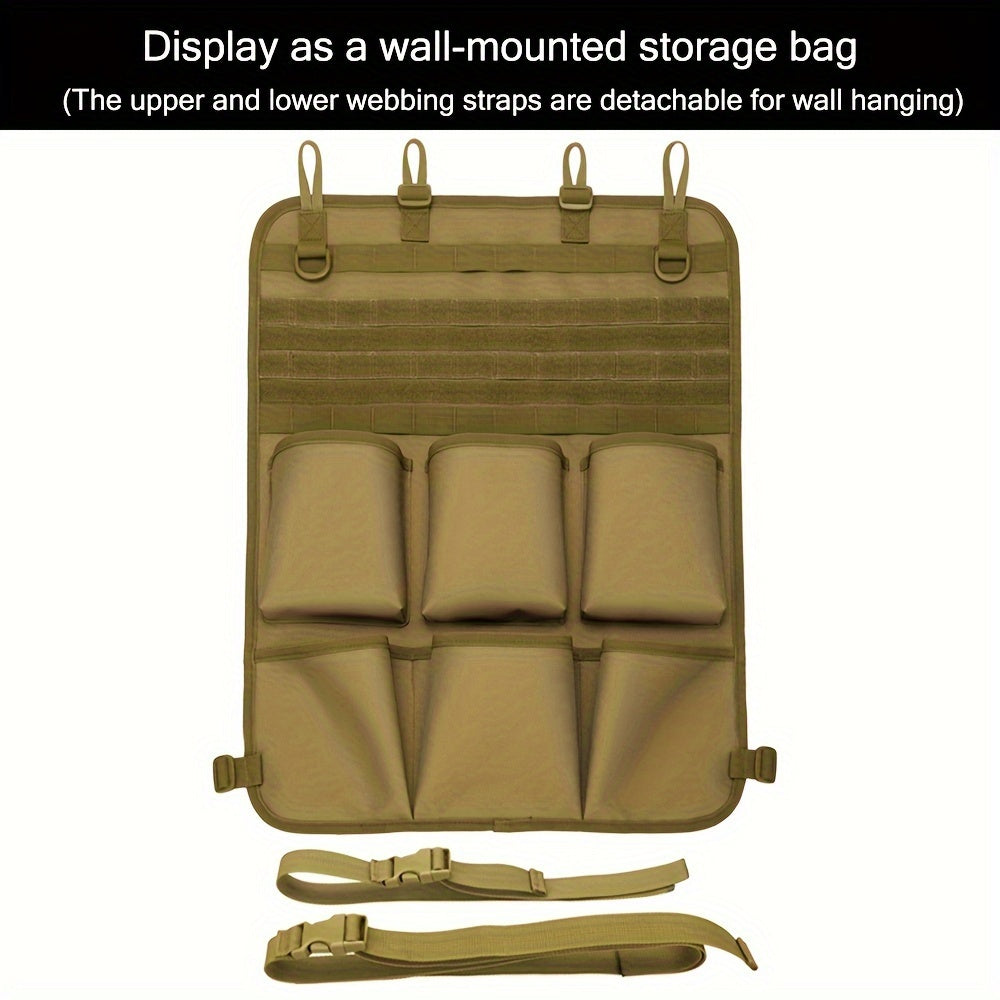 Car seat back storage bag, camping accessories wash bag with adjustable shoulder strap, outdoor camping cosmetic bag
